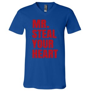 Funny Valentines Day Mr Steal Your Heart Gift V-Neck T-Shirt