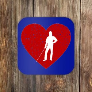 Fencing Valentine Day Gift For Fencing Lover Heart Cute Gift Coaster