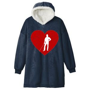 Fencing Valentine Day Gift For Fencing Lover Heart Cute Gift Hooded Wearable Blanket