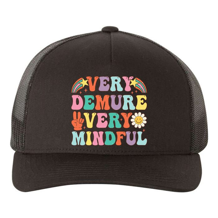 Funny Very Demure Very Mindful Trend Demure & Mindful Yupoong Adult 5-Panel Trucker Hat