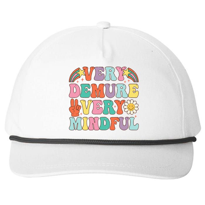 Funny Very Demure Very Mindful Trend Demure & Mindful Snapback Five-Panel Rope Hat