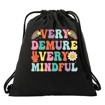 Funny Very Demure Very Mindful Trend Demure & Mindful Drawstring Bag