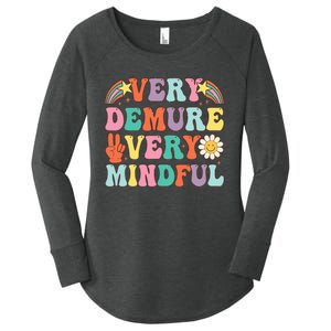 Funny Very Demure Very Mindful Trend Demure & Mindful Women's Perfect Tri Tunic Long Sleeve Shirt