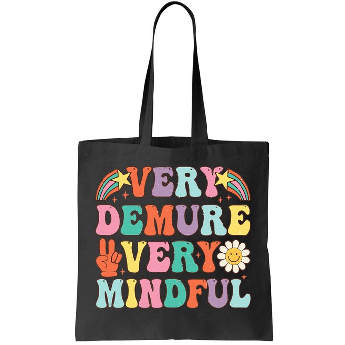 Funny Very Demure Very Mindful Trend Demure & Mindful Tote Bag