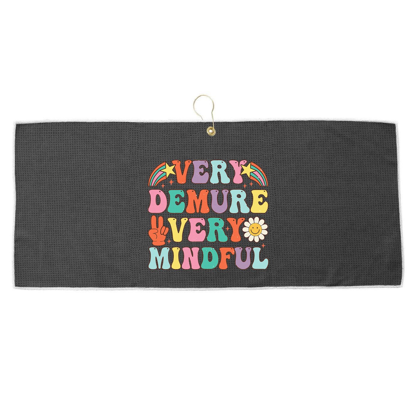 Funny Very Demure Very Mindful Trend Demure & Mindful Large Microfiber Waffle Golf Towel
