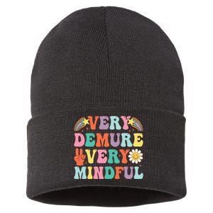 Funny Very Demure Very Mindful Trend Demure & Mindful Sustainable Knit Beanie