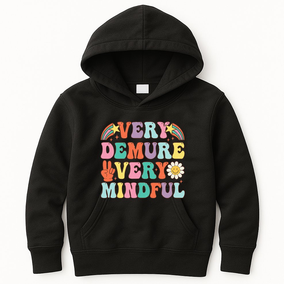 Funny Very Demure Very Mindful Trend Demure & Mindful Kids Hoodie