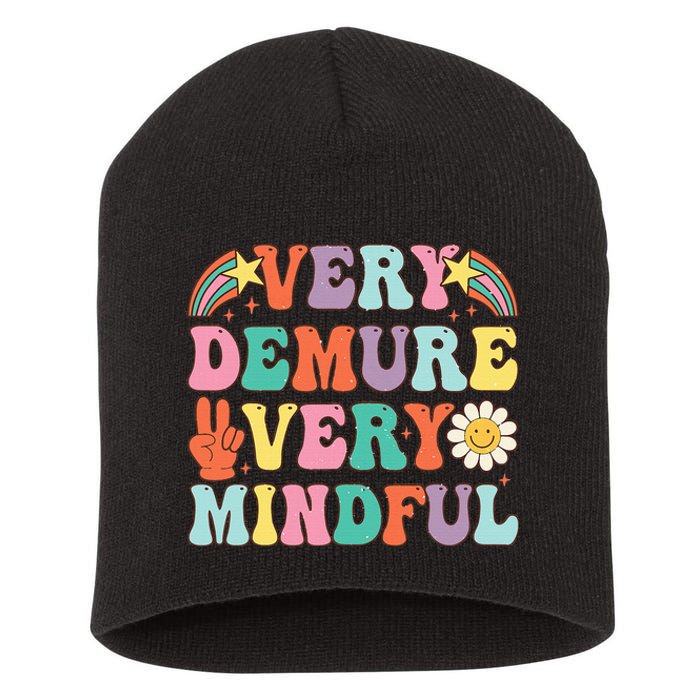 Funny Very Demure Very Mindful Trend Demure & Mindful Short Acrylic Beanie