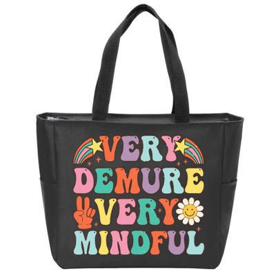 Funny Very Demure Very Mindful Trend Demure & Mindful Zip Tote Bag