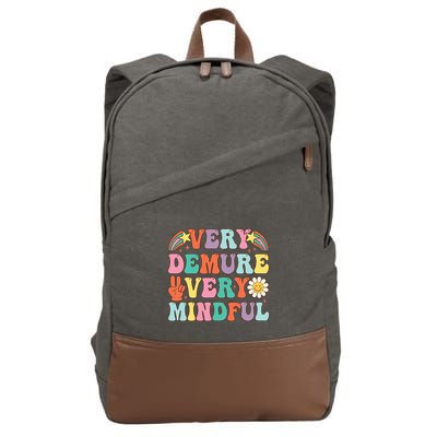 Funny Very Demure Very Mindful Trend Demure & Mindful Cotton Canvas Backpack