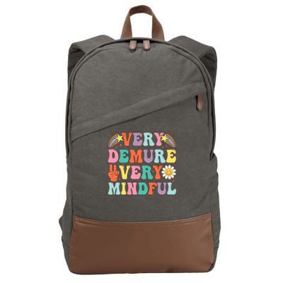 Funny Very Demure Very Mindful Trend Demure & Mindful Cotton Canvas Backpack