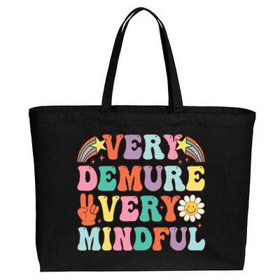 Funny Very Demure Very Mindful Trend Demure & Mindful Cotton Canvas Jumbo Tote