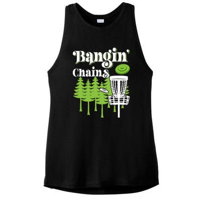 Funny Vintage Disc Golf Bangin' Chains Ladies PosiCharge Tri-Blend Wicking Tank