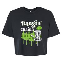 Funny Vintage Disc Golf Bangin' Chains Bella+Canvas Jersey Crop Tee