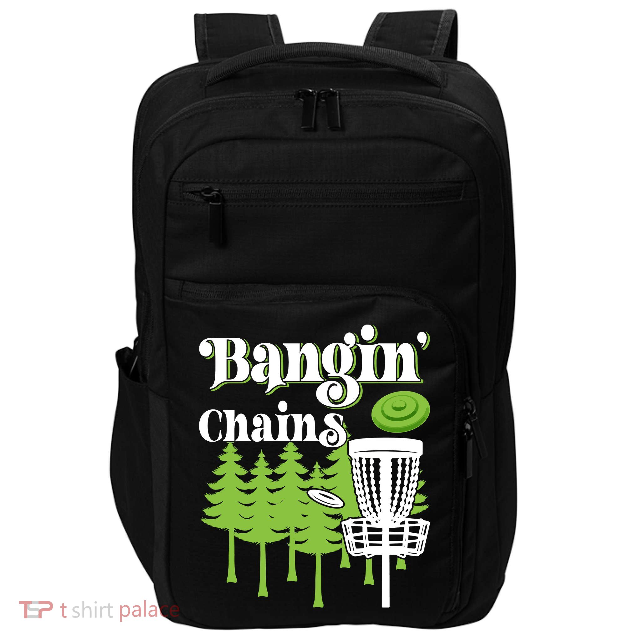 Funny Vintage Disc Golf Bangin' Chains Impact Tech Backpack