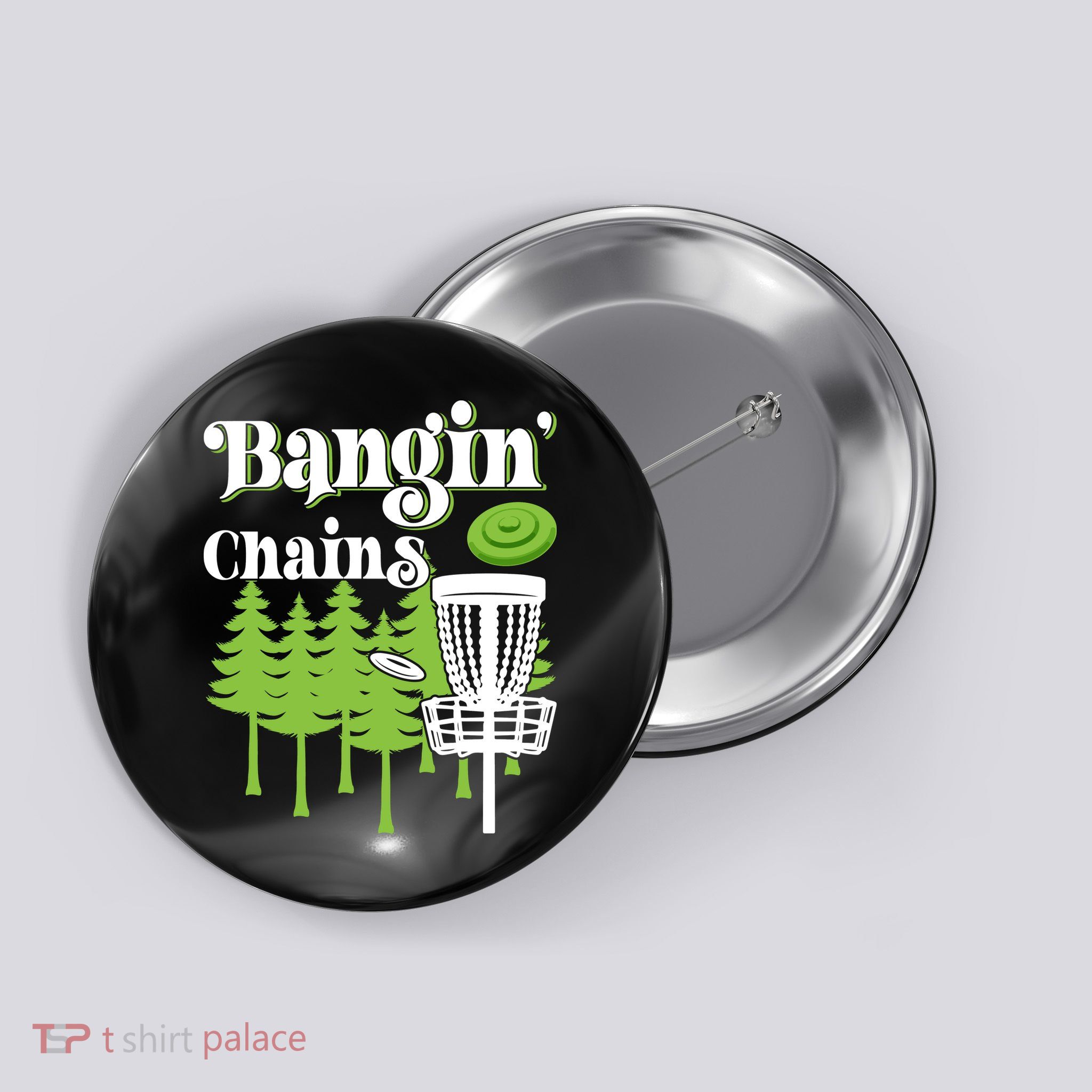Funny Vintage Disc Golf Bangin' Chains Button