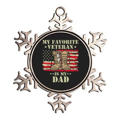 Father Veterans Day My Favorite Veteran Is My Dad Proud Kids Metallic Star Ornament