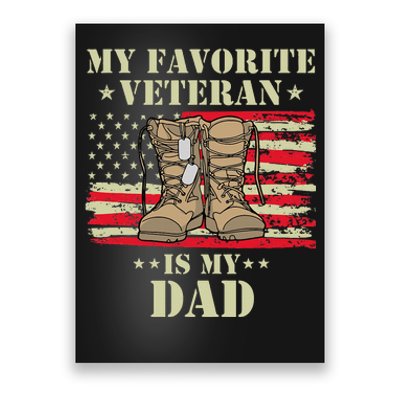 Father Veterans Day My Favorite Veteran Is My Dad Proud Kids Poster