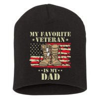 Father Veterans Day My Favorite Veteran Is My Dad Proud Kids Short Acrylic Beanie