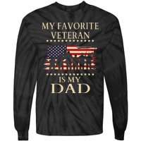 Father Veterans Day My Favorite Veteran Is My Dad Proud Kids Tie-Dye Long Sleeve Shirt