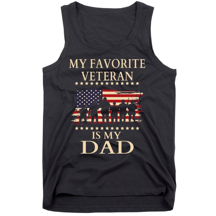 Father Veterans Day My Favorite Veteran Is My Dad Proud Kids Tank Top