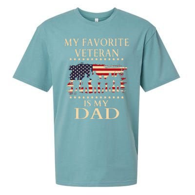 Father Veterans Day My Favorite Veteran Is My Dad Proud Kids Sueded Cloud Jersey T-Shirt