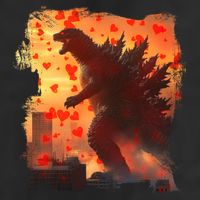 Funny Valentines Day Japanese Kaiju Monster Cool Comfort Performance Bucket Hat