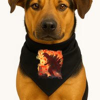 Funny Valentines Day Japanese Kaiju Monster USA-Made Doggie Bandana