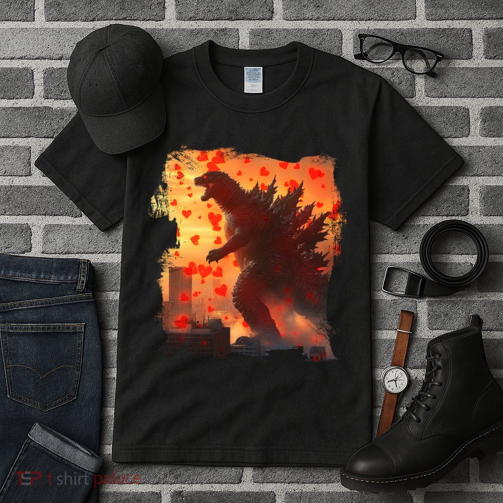 Funny Valentines Day Japanese Kaiju Monster Tall T-Shirt