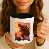 Funny Valentines Day Japanese Kaiju Monster Mug