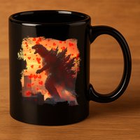 Funny Valentines Day Japanese Kaiju Monster 11oz C Handle Ceramic Mug