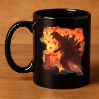 Funny Valentines Day Japanese Kaiju Monster 11oz C Handle Ceramic Mug