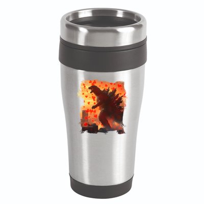 Funny Valentines Day Japanese Kaiju Monster 16oz Travel Tumbler