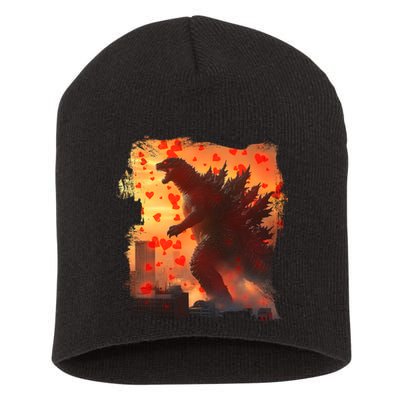 Funny Valentines Day Japanese Kaiju Monster Short Acrylic Beanie