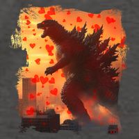 Funny Valentines Day Japanese Kaiju Monster Vector Backpack