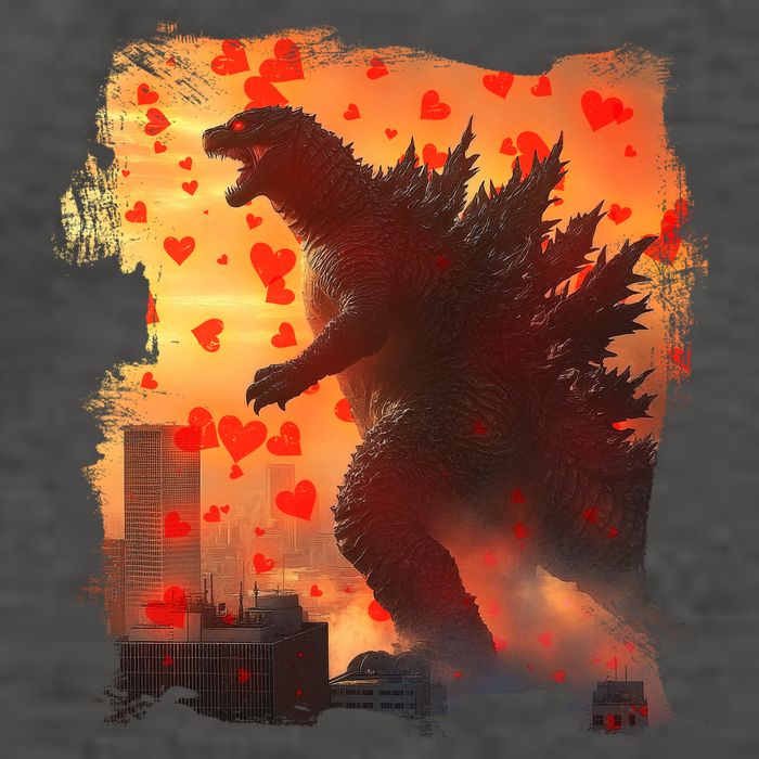 Funny Valentines Day Japanese Kaiju Monster Vector Backpack