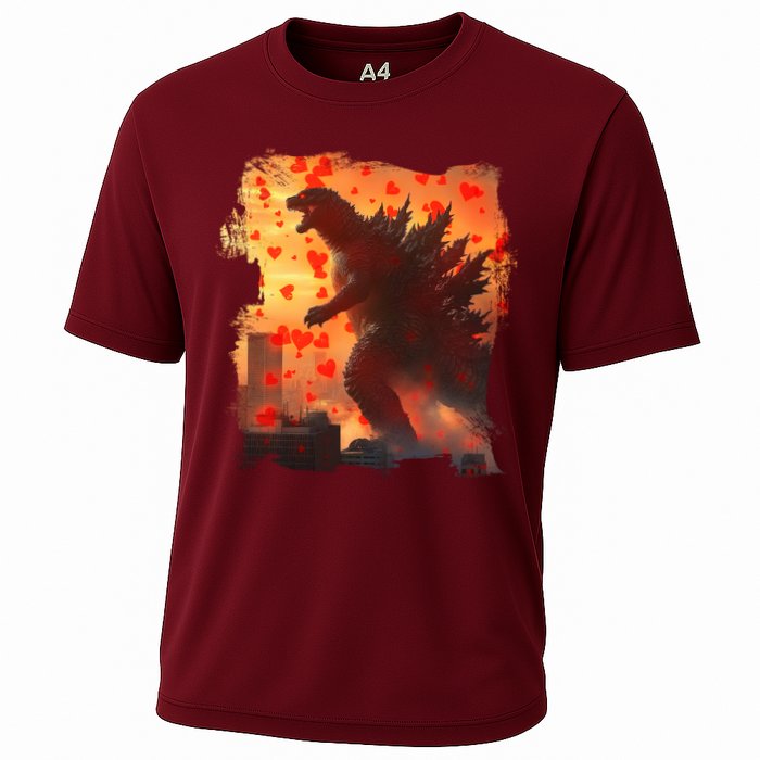 Funny Valentines Day Japanese Kaiju Monster Performance Shirt