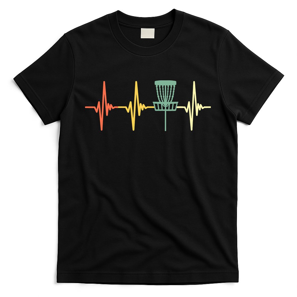 Funny Vintage Disc Golf Retro Heartbeat Disc Golf T-Shirt