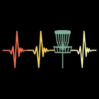 Funny Vintage Disc Golf Retro Heartbeat Disc Golf Button