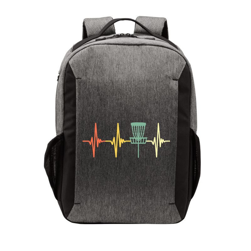 Funny Vintage Disc Golf Retro Heartbeat Disc Golf Vector Backpack