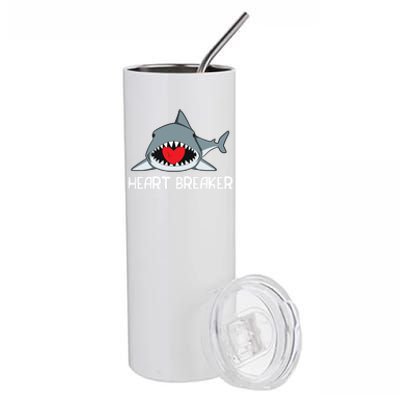 Funny Valentines Day Shark Heart Breaker Cool Gift Stainless Steel Tumbler