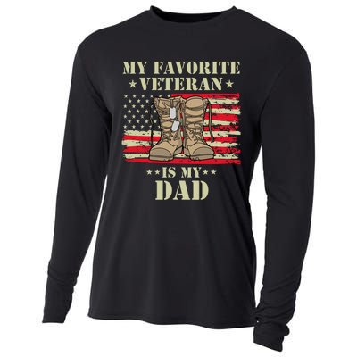 Father Veterans Day My Favorite Veteran Is My Dad Proud Kids Cooling Performance Long Sleeve Crew