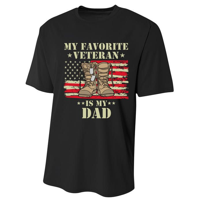 Father Veterans Day My Favorite Veteran Is My Dad Proud Kids Performance Sprint T-Shirt