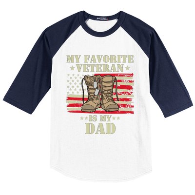 Father Veterans Day My Favorite Veteran Is My Dad Proud Kids Baseball Sleeve Shirt