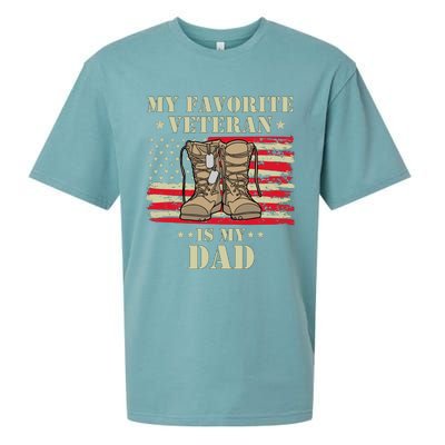 Father Veterans Day My Favorite Veteran Is My Dad Proud Kids Sueded Cloud Jersey T-Shirt