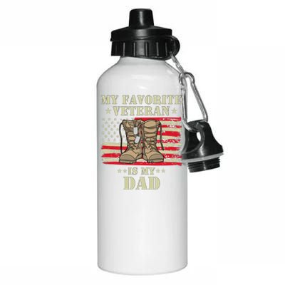 Father Veterans Day My Favorite Veteran Is My Dad Proud Kids Aluminum Water Bottle