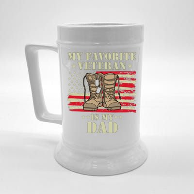 Father Veterans Day My Favorite Veteran Is My Dad Proud Kids Beer Stein