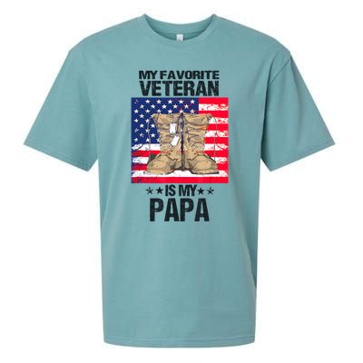 Father Veterans Day My Favorite Veteran Is My Papa For Kids Sueded Cloud Jersey T-Shirt