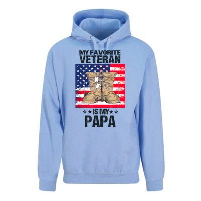 Father Veterans Day My Favorite Veteran Is My Papa For Kids Unisex Surf Hoodie