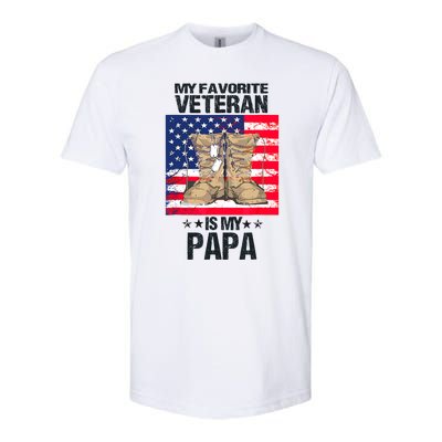 Father Veterans Day My Favorite Veteran Is My Papa For Kids Softstyle CVC T-Shirt